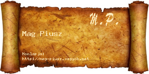 Mag Piusz névjegykártya